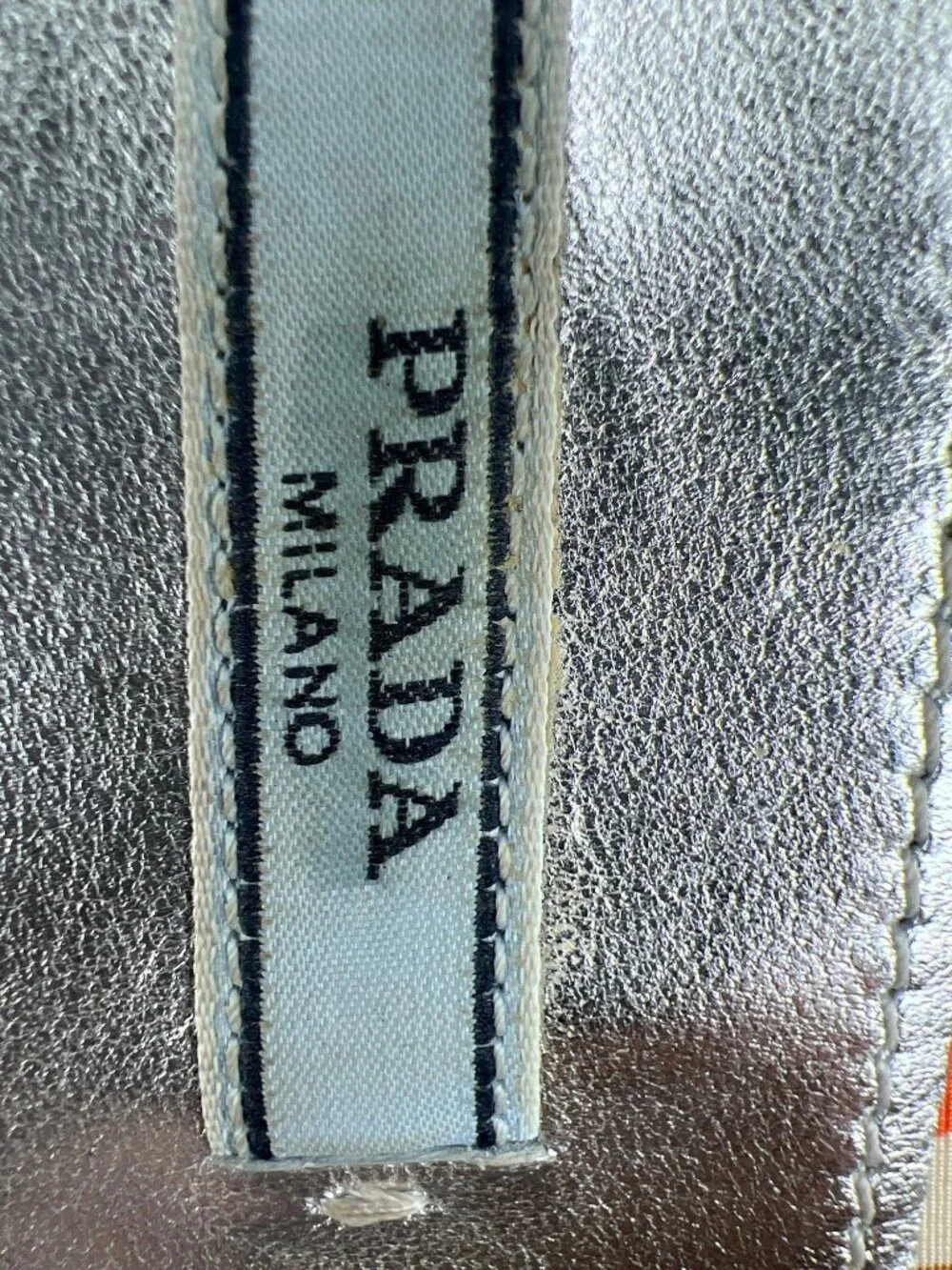 Prada Brown Patent Leather Peep-Toe Platform Heels With Striped Fabric Size 8.5